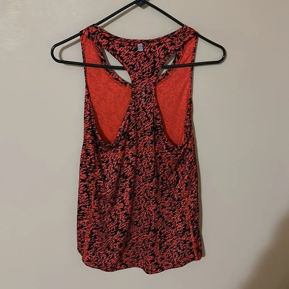 Nike Orange and Black Patterned Tank Top Size M